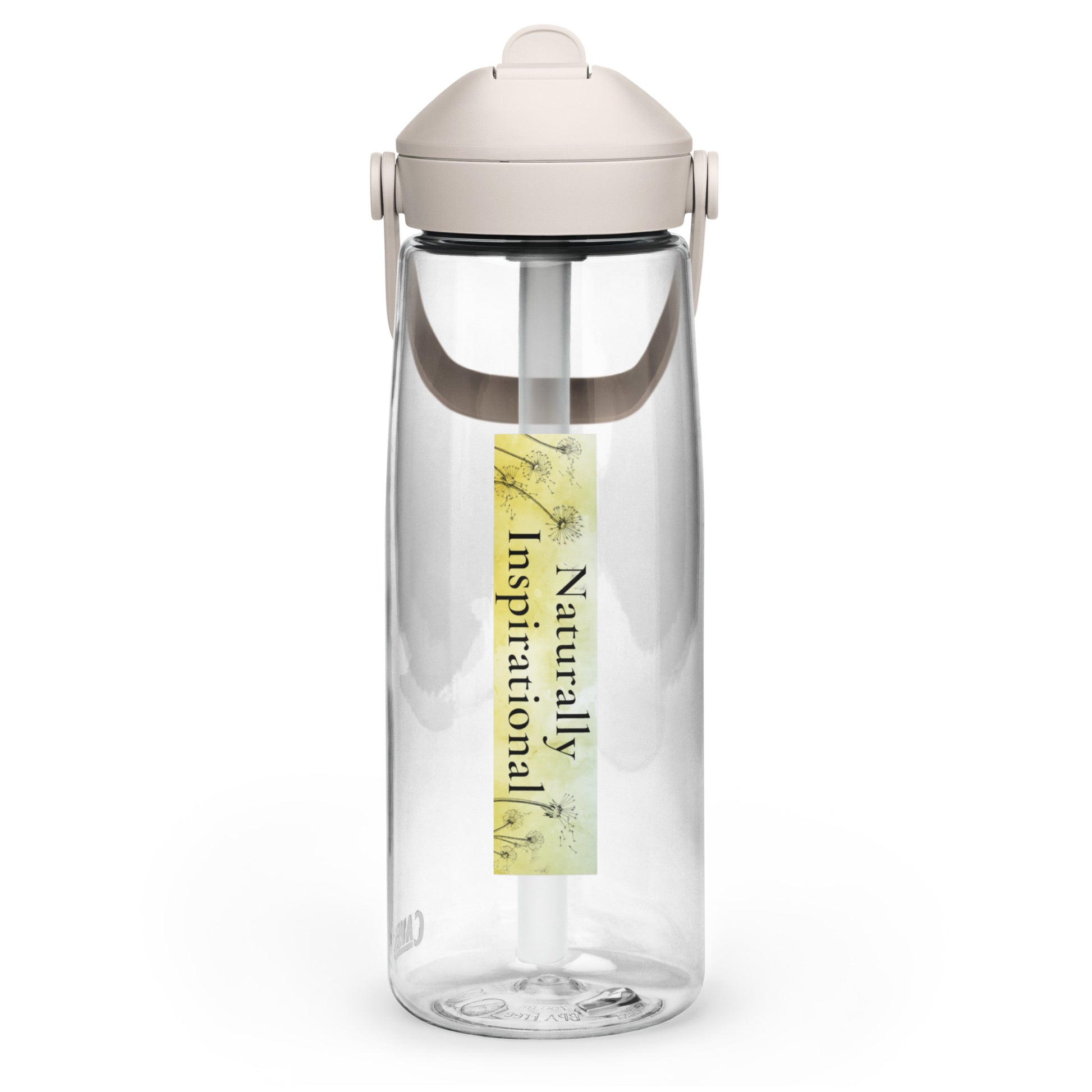 Flip straw water bottle
